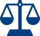 Blue scales of justice icon.
